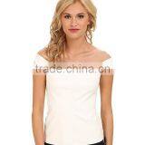 New Model Off-the-shoulder Look With Cap Sleeves t Shirt Women's Blouse thumbnail-2