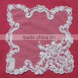 Bridal Square Beaded Corded White Tulle Mat