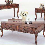 CF30008 Luxury Unique Carved Queen Anne Coffee End Sofa Table & Storage Drawer's Table thumbnail-1
