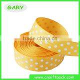 3/4" Yellow Wave Pot Polyester Grosgrain Ribbon thumbnail-1