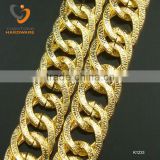 2.2-2.4mm thickness gold color flat wire double chain 20.4*15.8mm
