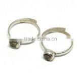 Summer Beauty !! Brown CZ 925 Sterling Silver Toe Ring, 925 Silver Jewelry, Wholesale Gemstone Toe Rings thumbnail-4