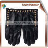 Classic China Short Black Split Leather Unlined Mens Cheap Leather Gloves