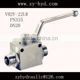Flutec VH2V-22LR DN25 High Pressure 7250 Psi 2 Way Full Port Manual Ball Valve With Holes thumbnail-1