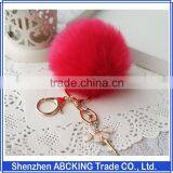 Rabbit Fur Keychain Fur Pom Pom Key Chain for Handbag Fur Ball thumbnail-1