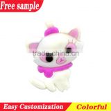 Cute cat decorative soft shoes charms accessory