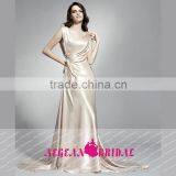 HT32 Hot Sale Elegant High Neck Cap Sleeve 2015 Prom Dresses Floor Length Beaded Applique Satin Vestido De Formatura Longo thumbnail-1