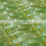 Cheap Pure Green Crystal Arch Glass Mosaic Tile for Home Interior Decoration /wallpapers(PMGIL052)