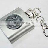 High Quality!!shaped Stainless Steel Mini 1oz Hip Flask thumbnail-1