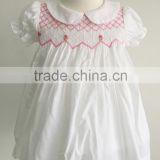 100% cotton children wholesale hand smocked embroidered dresses