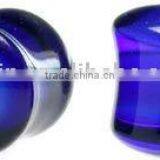 Blue Pyrex Glass Ear Plug Expanders Body Jewelry Piercing