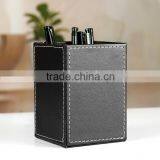 China Wholesale Office Stationery , Luxury Pen Holder, Leather Square Brush Pot thumbnail-2
