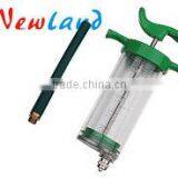 Plastic steel syringe with rubber drenching nozzle