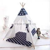 BSCI Aduit Black Striped Canvas Material Wooden Pole Children Kids Play Tepee Tent thumbnail-1