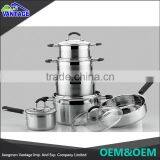 High Quality Non-stick Cooking Pot 12 Pcs Stainless Steel Cookware Set thumbnail-2