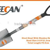 wooden handle carbon steel mini round shovels