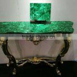 European Style Nouveau Gilt Wood Hall Way Console Table, Home Decorative Console Table, Malachite Top Console Table