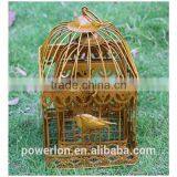 Shabby Golden Metal Handmade Bird Cage thumbnail-2