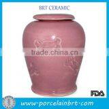 Pink Glazed Ceramic Bone Pet Urns