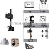 24 to 32 Inch LCD Aluminum Monitor Arm DESK Clamp Mount RACK thumbnail-1
