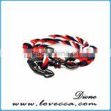 Gentleman Permanent Blue and Red Color Rope Stainless Steel Bracelet Anchor thumbnail-2