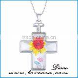 Women Heart Shape Glass Terrarium Necklace With Real Dried Flowers thumbnail-6