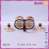 White Ceramic Decal Desgin Tableware Gravy Boat Set thumbnail-5