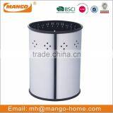 Embossed Diamond Pattern Open Top Stainless Steel Garbage Can thumbnail-4