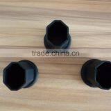 Octagonal Black Rubber Lacrosse Butt Ends Cap With Embossed Logo thumbnail-3