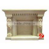 Lion Head Decoration Marble Fireplace thumbnail-1