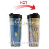 BPA Free Reusable Color Changing Double Wall Insert Plastic Tumbler thumbnail-3