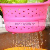 Food Grade Fruit Silicone Basket Foldable Silicone Drain Basket thumbnail-4