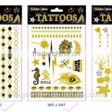 T005-006 Manufacture Tattoo Paper Gold and Silver Tattoo Glitter Removal Bulk Temporary Tattoo Sticker thumbnail-1