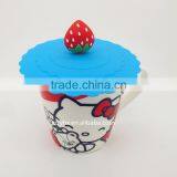 Hot Selling Cute Umbrella Silicone Airtight Cup Cover Sealed Coffee Mug Lid thumbnail-1
