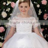 White Tulle Cap Sleeve Lace Wedding Gown Baby Dress thumbnail-3