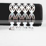 Wholesale Ellipse Superposition Jewelry Hollow Design Wide Bangle for Promotion thumbnail-6