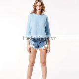 Zm50249b Europe Fashion Ladies Short Coat Pure Color Trendy Women Sweater thumbnail-2