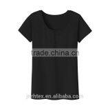 Plain no Brand Short Sleeve Cotton T-shirt With Fastener for Girls thumbnail-1