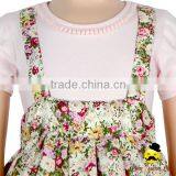 Summer Frock Design Cotton Flower Pattern Printed Baby Girl Suspender Floral School Uniform Rustic Dress thumbnail-3