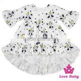 2017 New Design Children Clothing Girl Dress Long Front Long Behind Printed Panda Ruffle Boutique Playsuit Baby Frock Designs thumbnail-1