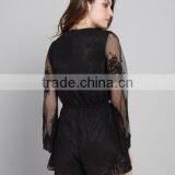Runwaylover 5053 Deep V-neck Lace See-through Sexy Playsuit thumbnail-3