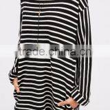 Runwaylover EY2370B Long Style 2017 Ladies Fashion Stripe Loose Blouse thumbnail-4