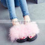 One Word Outside Cool Wearing Fur Plush Slippers thumbnail-4