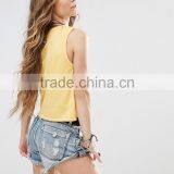 Guangzhou Shandao OEM Wholesale Casual Summer 95% Cotton 5% Spandex Ladies Sexy Printing Breathable Quick Dry Fitness Tank Top thumbnail-3