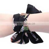 Chiffon Multifunction Skinny Scarf Black Rectangle Feather thumbnail-3