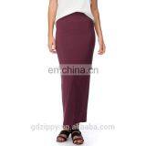 Wine Color Fashion Cotton Long Skirt For Women thumbnail-2