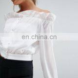 Fashion Lastest Clothing Long Sleeve Crop Blouses and Tops for Women 2017 thumbnail-3