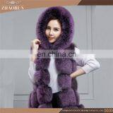 Russian Style Fox Fur Vest With Hat Real Fox Fur Gilet For Women thumbnail-1