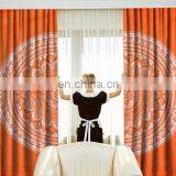 Indian Beautiful Orange Ombre Mandala Curtain Set Cotton Boho Drapes Window Decor Curtain Set thumbnail-1