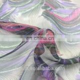 Printed 100% Silk Crepe Georgette with Colorful feathers
